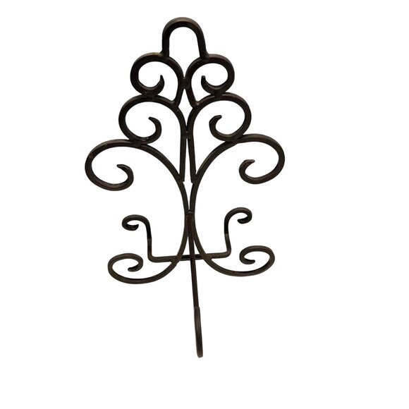 Vintage Decorative Scroll Metal Easel Display Stand For Plates & Frames - Picture 4 of 5